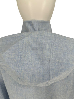 Agnona Light Blue Hooded Wool-Cashmere Coat - Size S