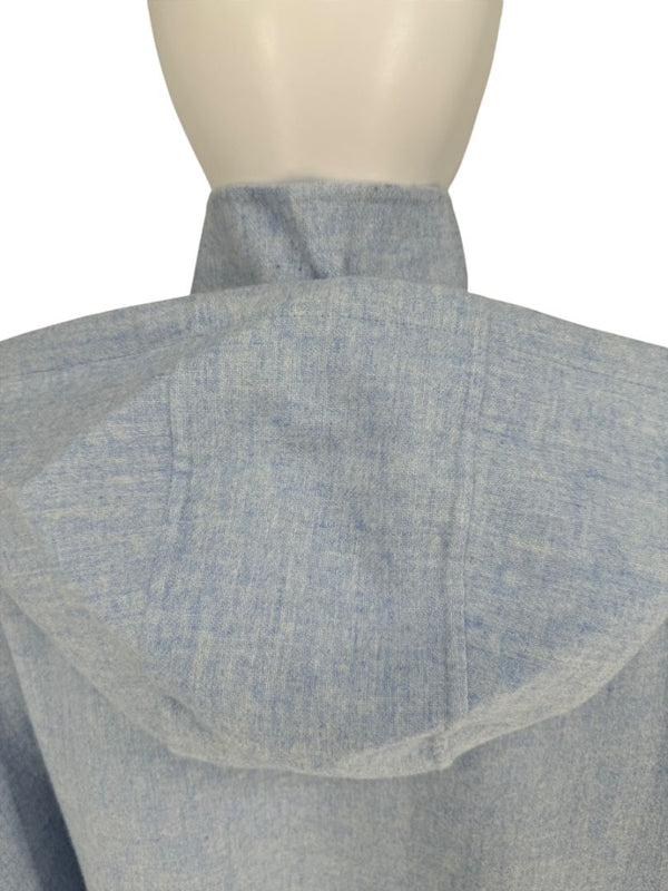 Agnona Light Blue Hooded Wool-Cashmere Coat - Size S