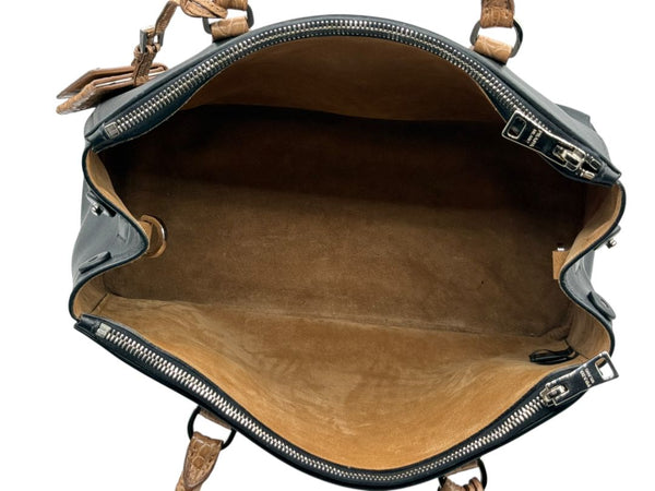 Prada Galleria Double Zip Tote in Nero & Sughero