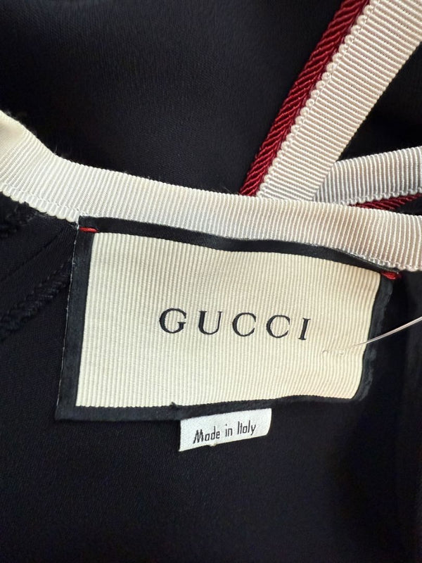Gucci Black Sleeveless Mini Dress with Contrast Trim – Size IT 46 / US 10
