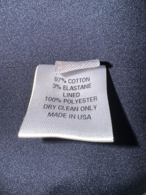 Lela Rose Navy Cotton Shirt Dress with Ruffle Sleeves – Size 10