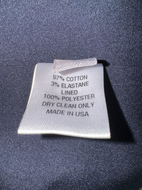 Lela Rose Navy Cotton Shirt Dress with Ruffle Sleeves – Size 10