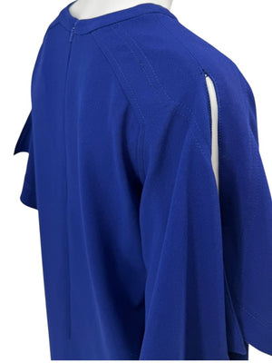 Pamella Roland Cobalt Blue Cape Sleeve Shift Dress – Large