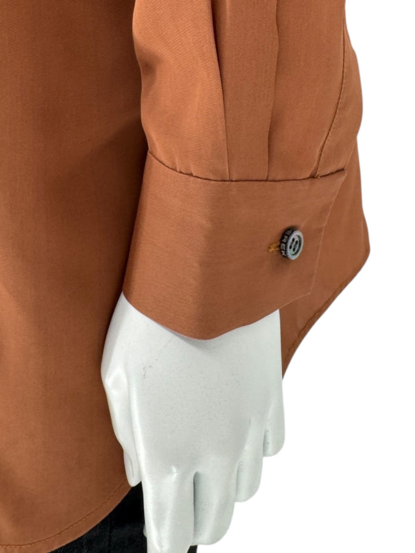 Derek Lam Rust Silk Long Shirt – Size 6 US / 42 IT / 38 FR
