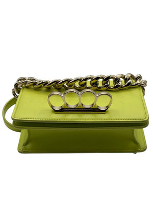 Alexander McQueen Women’s Lichen Green Leather Knuckle Mini Shoulder Bag