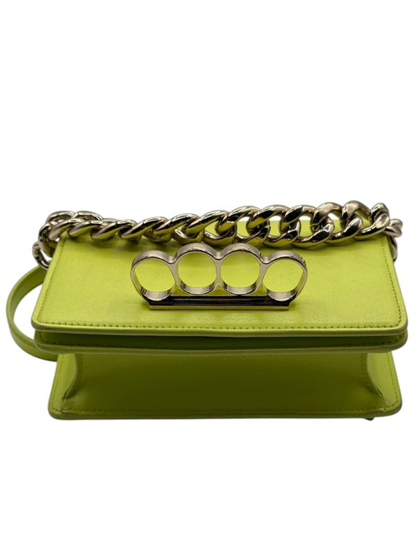 Alexander McQueen Women’s Lichen Green Leather Knuckle Mini Shoulder Bag