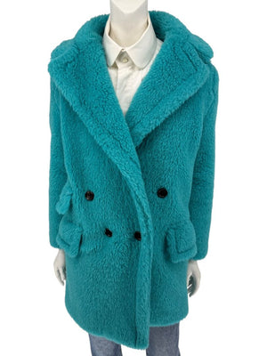 Max Mara “Adenia” Turquoise Double-Breasted Coat – Sfilata Collection – Size 0