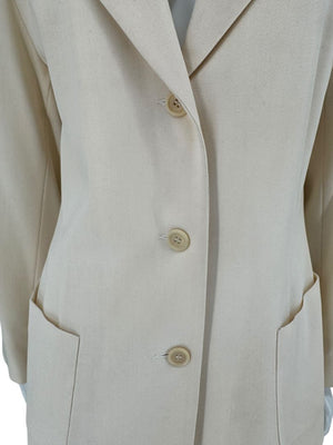 Ron Leal Cream Wool Pantsuit – Size 12