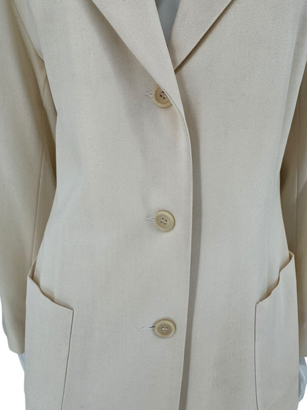 Ron Leal Cream Wool Pantsuit – Size 12