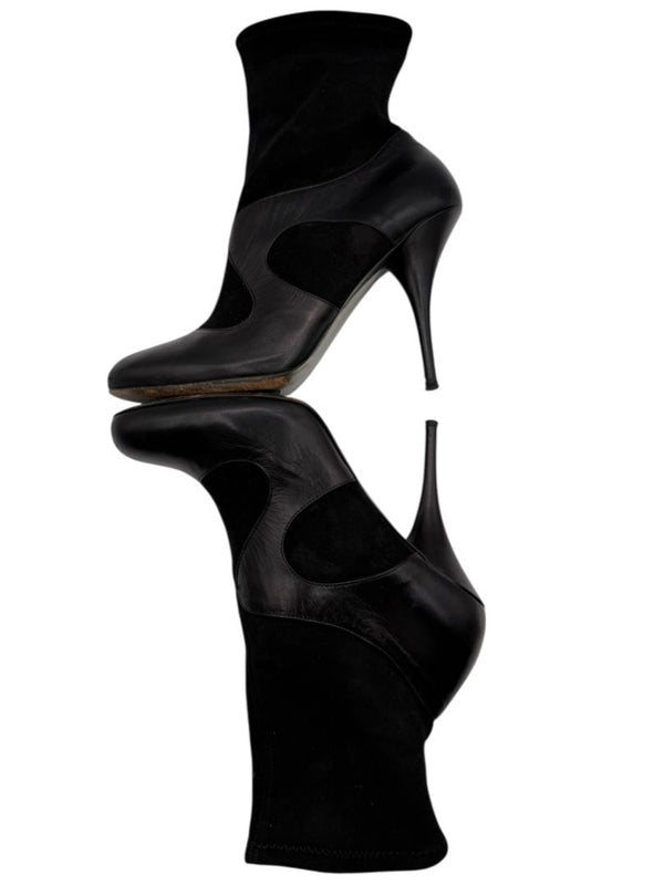 Miu Miu Women’s Black Leather & Suede Ankle Boots – Size 37