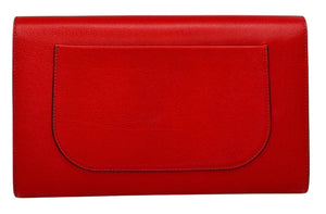 Celine Grained Calfskin Trotteur Clutch in Red