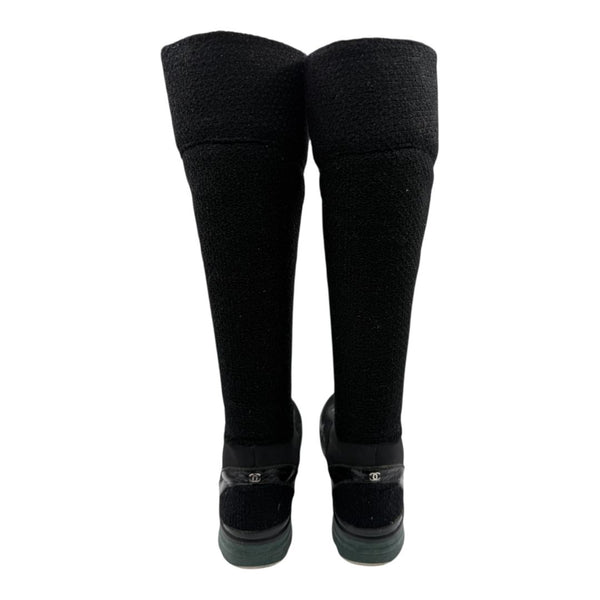 Chanel Mixed-Media High-Top Sneakers – Size 40