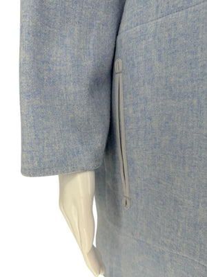 Agnona Light Blue Hooded Wool-Cashmere Coat - Size S