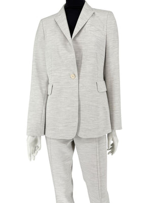Akris Punto Light Grey Mélange Blazer & Pants Suit Set – Size US 10