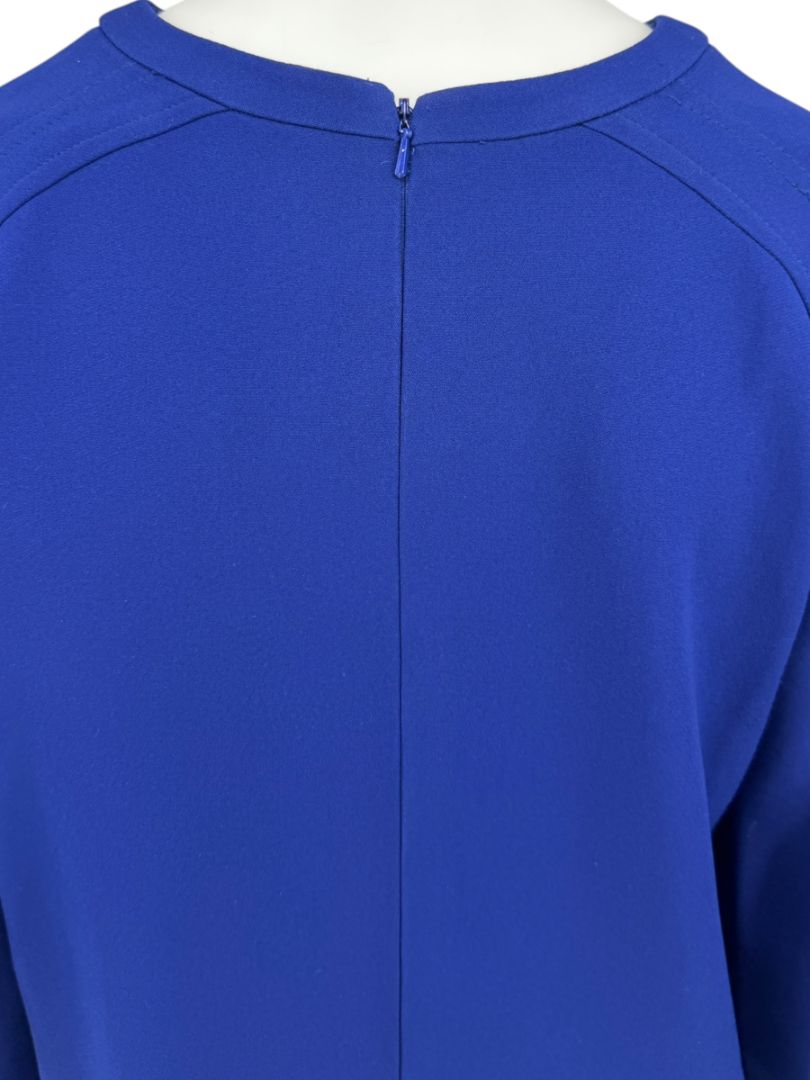 Pamella Roland Cobalt Blue Cape Sleeve Shift Dress – Large