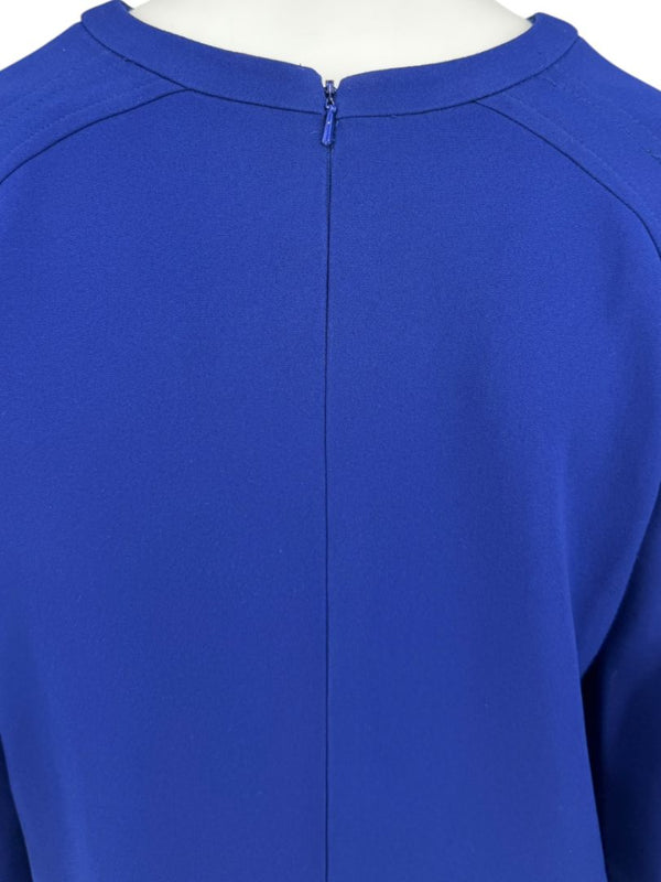 Pamella Roland Cobalt Blue Cape Sleeve Shift Dress – Large