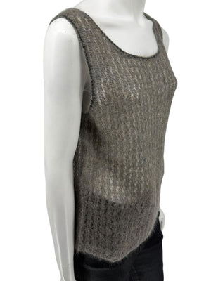 Linda Allard Ellen Tracy “Sage” Mohair Blend Open-Knit Tank – Size XL