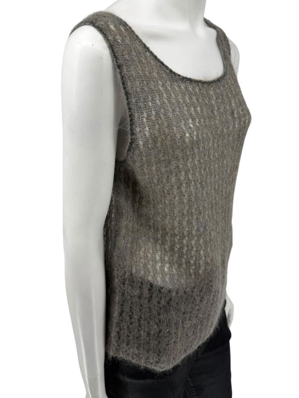 Linda Allard Ellen Tracy “Sage” Mohair Blend Open-Knit Tank – Size XL