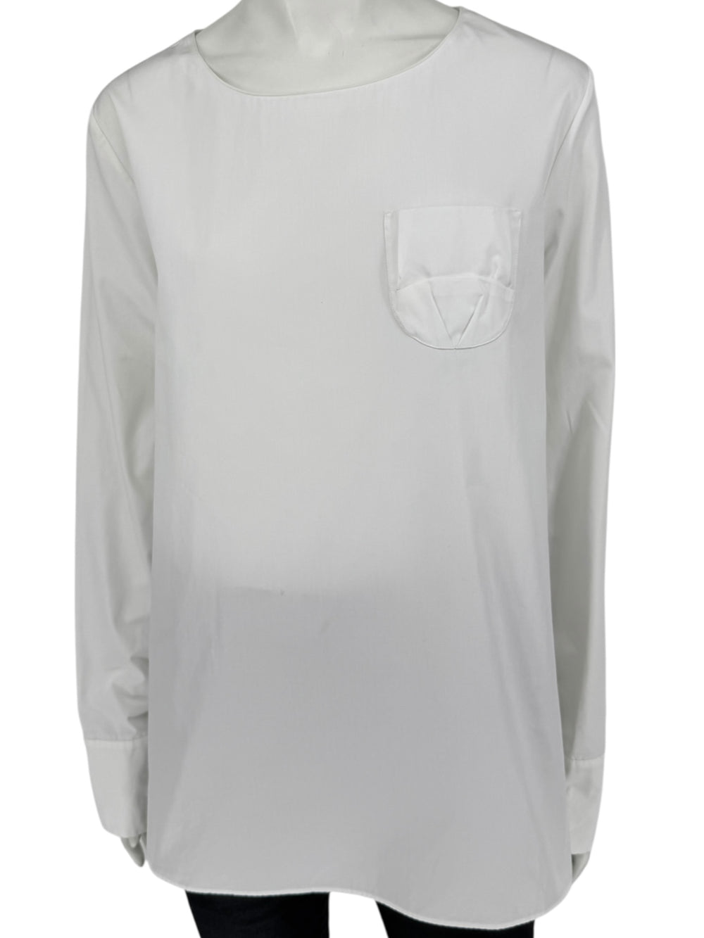 Jil Sander White Long-Sleeve Blouse – Size 40