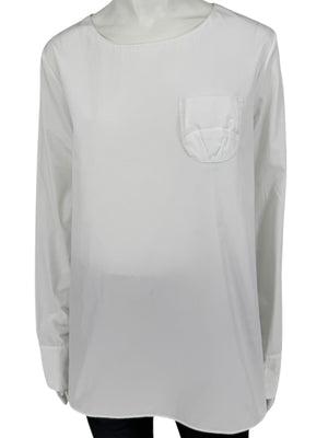 Jil Sander White Long-Sleeve Blouse – Size 40