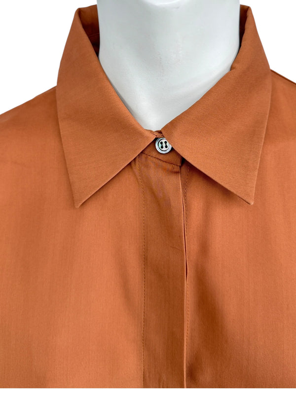 Derek Lam Rust Silk Long Shirt – Size 6 US / 42 IT / 38 FR