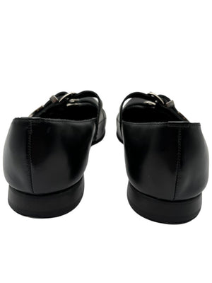 Comme des Garçons Black Triple-Buckle Leather Flats – Japanese Size 25