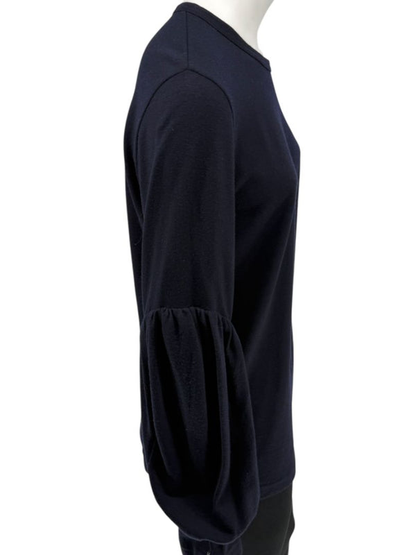 Comme des Garçons Navy Wool Balloon-Sleeve Top – Size L