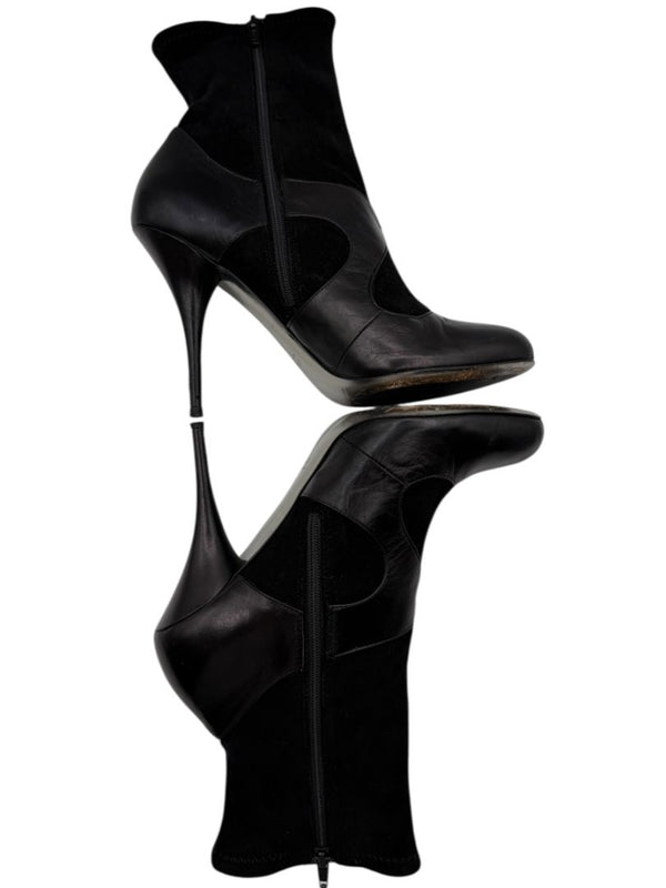 Miu Miu Women’s Black Leather & Suede Ankle Boots – Size 37
