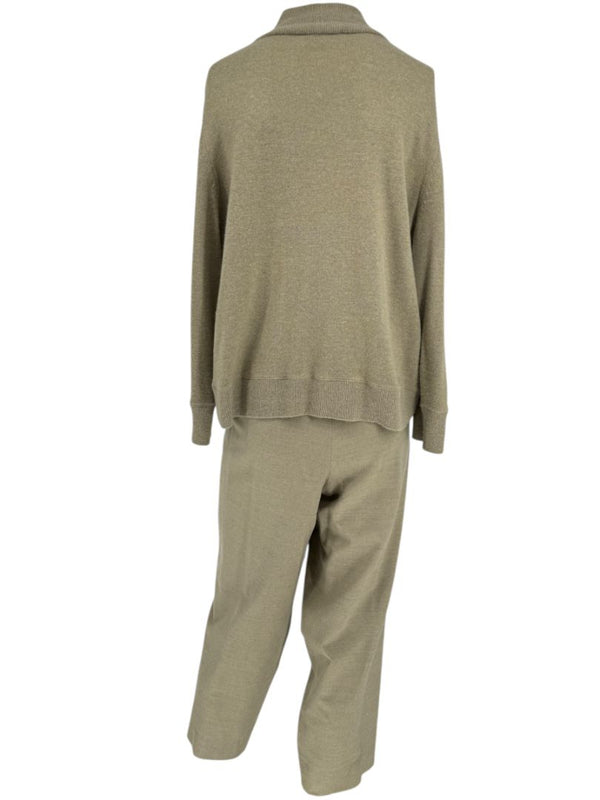 Lafayette 148 New York Cashmere Sweater & Knit Pant Coordinating Set – Size: XL