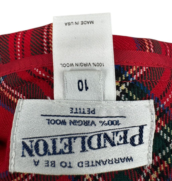 Pendleton Red Tartan Wool Skirt Suit – Size 10