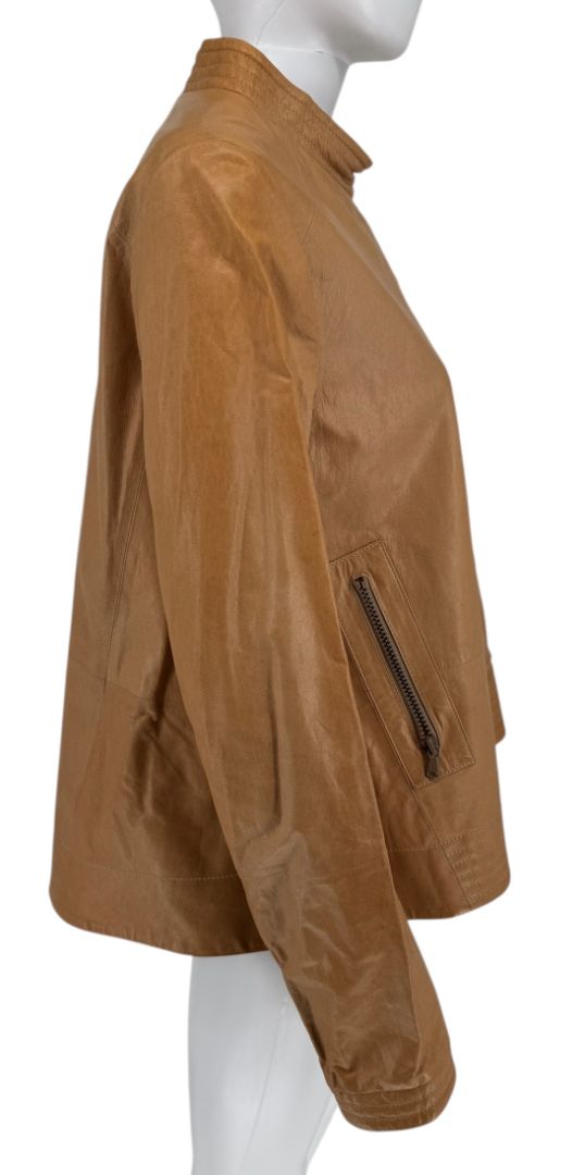 Brunello Cucinelli Leather Moto Jacket – Size 44  Brand New