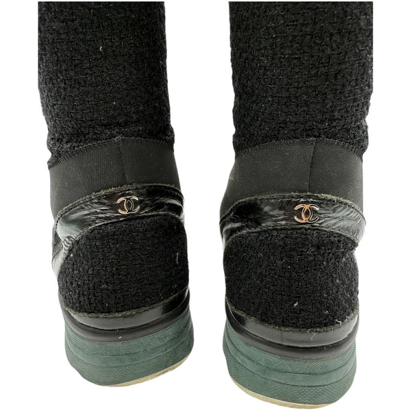 Chanel Mixed-Media High-Top Sneakers – Size 40