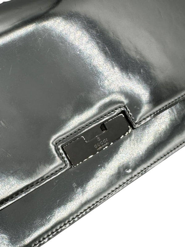 Gucci Metallic Silver Leather Clutch