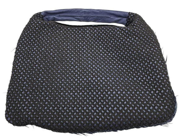 Bottega Veneta  Nappa Silk Mini Ponza Devore Fuzzy Maxi Hobo Indigo