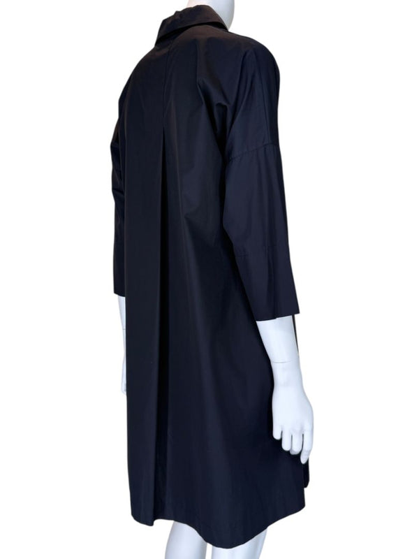 Akris Punto Black Cotton Shirt Dress with Button Detail – Size US 2