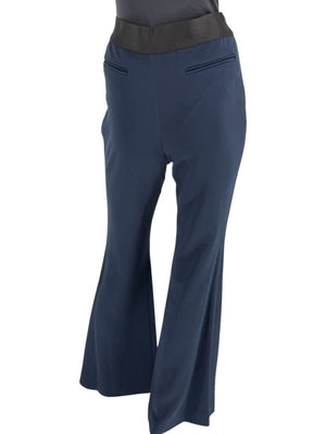 Pamella Roland Navy Wide-Leg Pants – Large