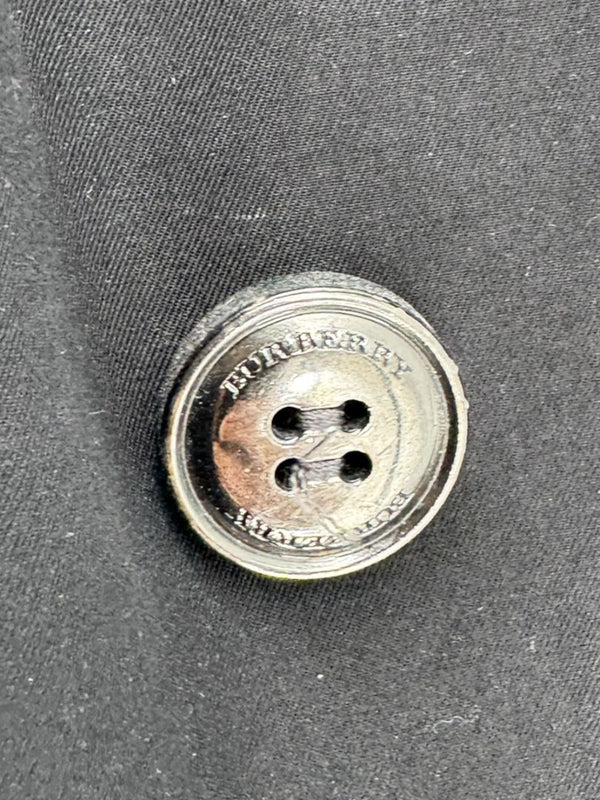 Burberry London Black Cotton Trench Coat with Dégradé Studded Details – Size USA 14 / IT 48