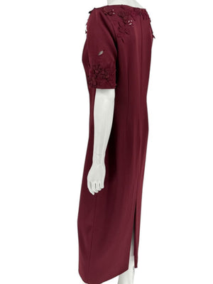 Pamella Roland Burgundy Embellished 2-Piece Set – Large