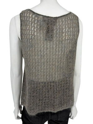 Linda Allard Ellen Tracy “Sage” Mohair Blend Open-Knit Tank – Size XL