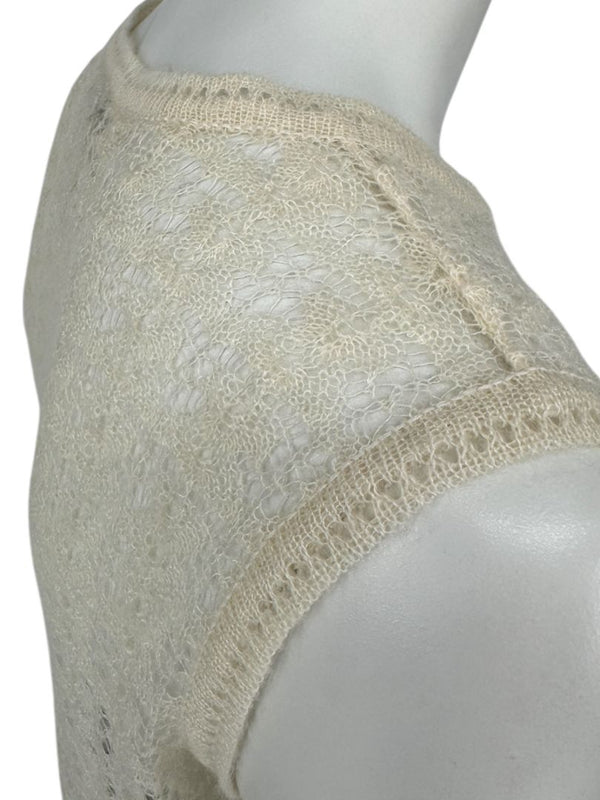 Chanel Ivory Mohair Lace Sleeveless Top – Size 42 (FR)