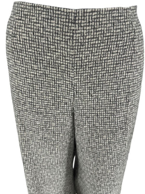 Paule Ka Gray and Ivory Textured Wide-Leg Trousers – Size 44