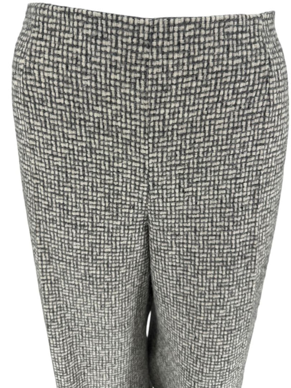 Paule Ka Gray and Ivory Textured Wide-Leg Trousers – Size 44