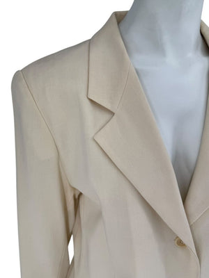 Ron Leal Cream Wool Pantsuit – Size 12