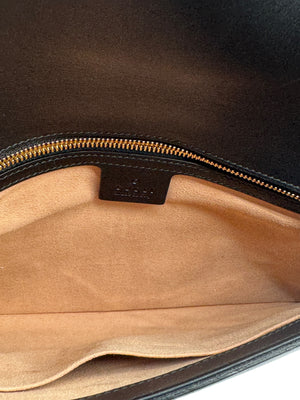 Gucci Rajah Leather Clutch in Black