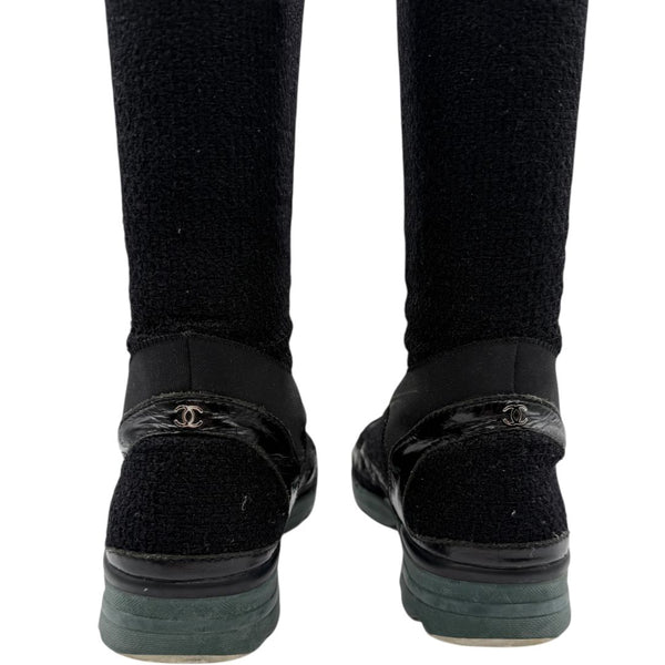 Chanel Mixed-Media High-Top Sneakers – Size 40