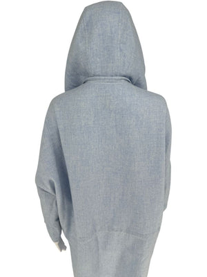 Agnona Light Blue Hooded Wool-Cashmere Coat - Size S