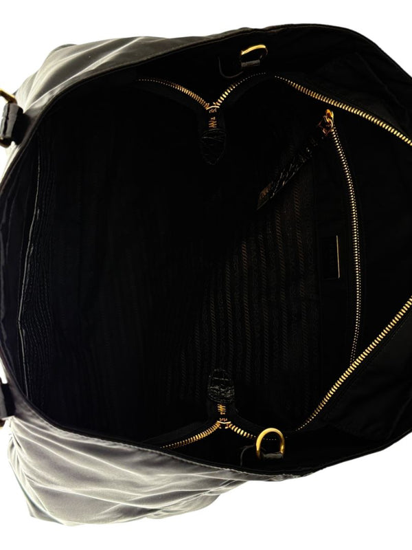 Prada Tessuto Nylon & Leather Trim Tote – Nero