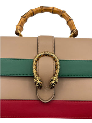 Gucci Beige/Red/Green Leather Dionysus Medium Top Handle