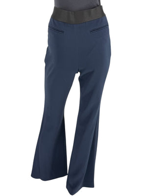 Pamella Roland Navy Wide-Leg Pants – Large