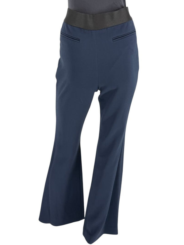 Pamella Roland Navy Wide-Leg Pants – Large
